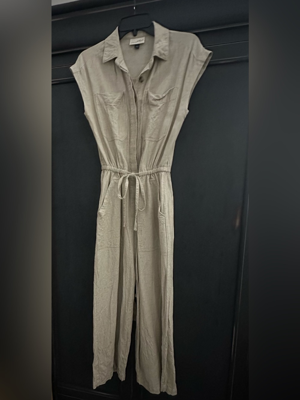 Universal Thread Linen Cotton blend Sleeveless Drawstring Jumpsuit - size 4